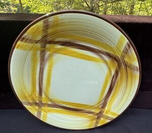 Vernon Kilns Hand Painted Organdie Fruit 12” Serving Platter Plate Bowl EUC